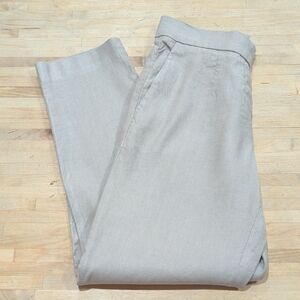 Aritzia Babaton Linen Blend Flat Front Tan Pants Size 0